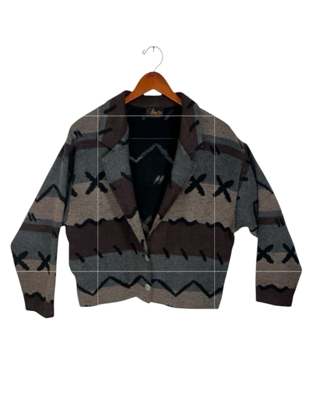 David Paul New York Wool Blend Southwestern Caridan Jacket Aztec Crop Size M